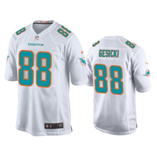 Men Miami Dolphins #88 Mike Gesicki Nike White Game NFL Jersey->miami dolphins->NFL Jersey
